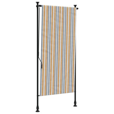 vidaXL Στόρι Ρόλερ Εξ. Χώρου Κίτρινο/Λευκό 120x270 εκ. Ύφασμα/Ατσάλι