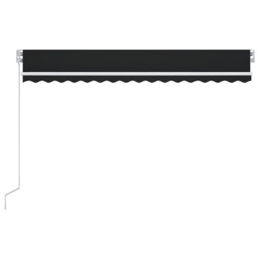 vidaXL Τέντα Συρόμενη Χειροκίνητη με LED Ανθρακί 400 x 350 εκ.