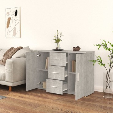 vidaXL Ντουλάπι Γκρι Σκυροδέματος 91x29,5x65cm Επεξεργασμένο Ξύλο 1 τεμ.