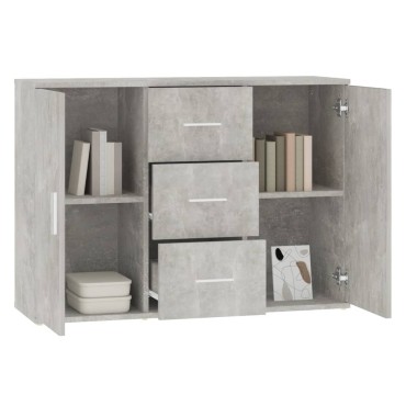 vidaXL Ντουλάπι Γκρι Σκυροδέματος 91x29,5x65cm Επεξεργασμένο Ξύλο 1 τεμ.