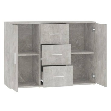 vidaXL Ντουλάπι Γκρι Σκυροδέματος 91x29,5x65cm Επεξεργασμένο Ξύλο 1 τεμ.