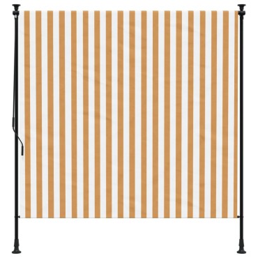 vidaXL Στόρι Ρόλερ Εξ. Χώρου Πορτοκαλί/Λευκό 150x270 εκ. Ύφασμα/Ατσάλι