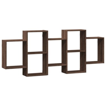 vidaXL Ραφιέρα Τοίχου Καφέ Δρυς 159x18x65cm από Επεξεργασμένο Ξύλο 1 τεμ.