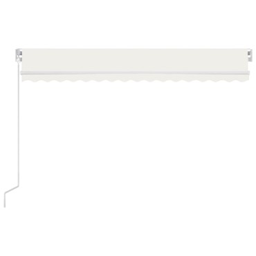 vidaXL Τέντα Συρόμενη Χειροκίνητη με LED Κρεμ 400 x 350 εκ.