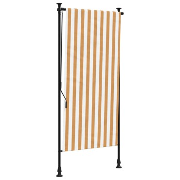 vidaXL Στόρι Ρόλερ Εξ. Χώρου Πορτοκαλί/Λευκό 120x270 εκ. Ύφασμα/Ατσάλι