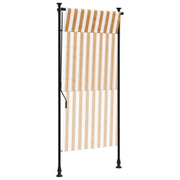 vidaXL Στόρι Ρόλερ Εξ. Χώρου Πορτοκαλί/Λευκό 120x270 εκ. Ύφασμα/Ατσάλι