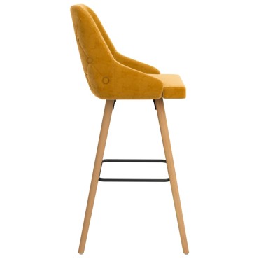vidaXL Σκαμπό Μπαρ 2 τεμ. Κίτρινα Βελούδινα 48x55x106cm