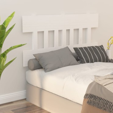 vidaXL Κεφαλάρι Κρεβατιού Λευκό 138,5x3x81cm Μασίφ Ξύλο Πεύκου 1 τεμ.