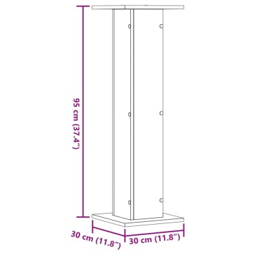 vidaXL Βάσεις Ηχείων 2 τεμ. Αρτισιανή Δρυς 30x30x95 εκ. Επεξ. Ξύλο