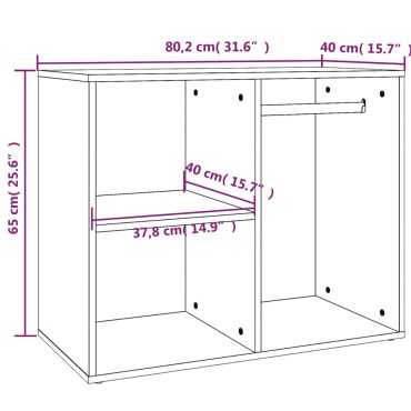 vidaXL Ντουλάπι Γυαλιστερό Καπνιστή Δρυς 80x40x65cm Επεξεργασμένο Ξύλο 1 τεμ.