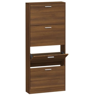vidaXL Παπουτσοθήκη Καφέ Δρυς 59x17x150cm από Επεξεργασμένο Ξύλο
