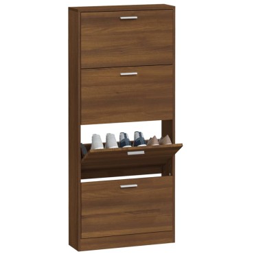 vidaXL Παπουτσοθήκη Καφέ Δρυς 59x17x150cm από Επεξεργασμένο Ξύλο