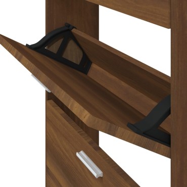 vidaXL Παπουτσοθήκη Καφέ Δρυς 59x17x150cm από Επεξεργασμένο Ξύλο
