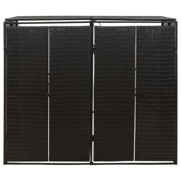 vidaXL Πλαίσιο για Κάδο Απορρ. με Ρόδες Μαύρο 140x80x117εκ Συνθ. Ρατάν