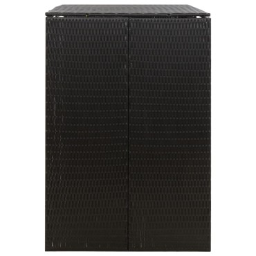 vidaXL Πλαίσιο για Κάδο Απορρ. με Ρόδες Μαύρο 140x80x117εκ Συνθ. Ρατάν