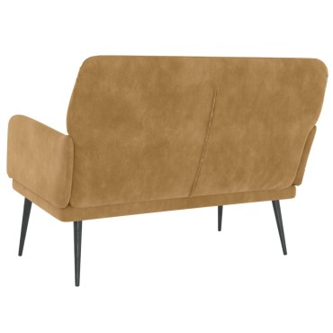 vidaXL Πάγκος Καφέ 108x79x79cm Βελούδινος 1 τεμ.