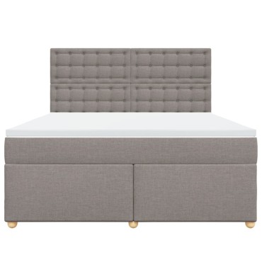 vidaXL Κρεβάτι Boxspring με Στρώμα Taupe 180x200 εκ. Υφασμάτινο
