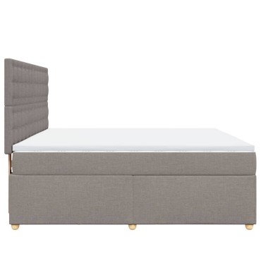 vidaXL Κρεβάτι Boxspring με Στρώμα Taupe 180x200 εκ. Υφασμάτινο