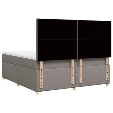 vidaXL Κρεβάτι Boxspring με Στρώμα Taupe 180x200 εκ. Υφασμάτινο