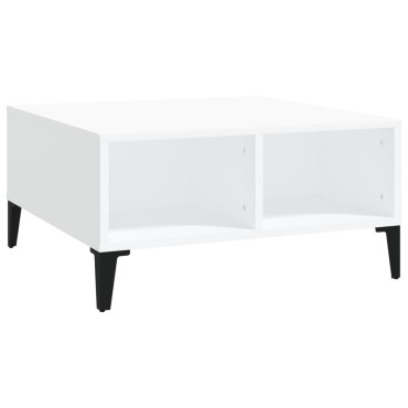 vidaXL Τραπεζάκι Σαλονιού Λευκό 60x60x30cm Επεξεργασμένο Ξύλο 1 τεμ.