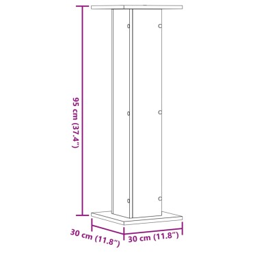 vidaXL Βάσεις Φυτών 2Τεμ. Καπνιστή Δρυς 30x30x95εκ. Επεξεργασμένο Ξύλο