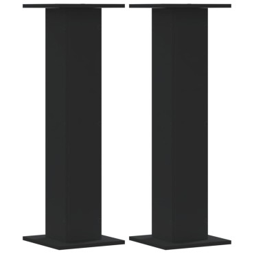 vidaXL Βάσεις Φυτών 2 τεμ. Μαύρες 30x30x95 εκ. από Επεξεργασμένο Ξύλο