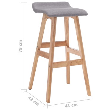 vidaXL Καρέκλα Μπαρ Ανοιχτό Γκρι Υφασμάτινη 41x42x79cm 1 τεμ.