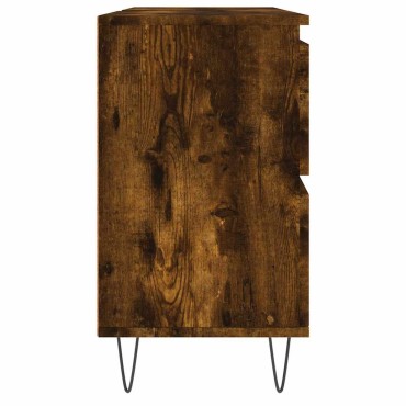 vidaXL Ντουλάπι Μπάνιου Καπνιστή Δρυς 80x33x60cm Επεξεργ. Ξύλο