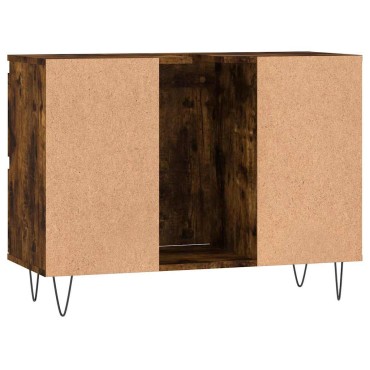 vidaXL Ντουλάπι Μπάνιου Καπνιστή Δρυς 80x33x60cm Επεξεργ. Ξύλο