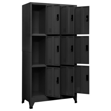 vidaXL Φοριαμός Ανθρακί 90x45x180cm από Ατσάλι 1 τεμ.