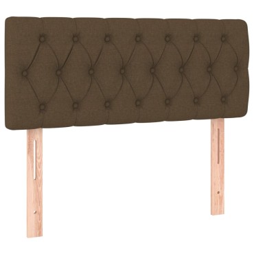 vidaXL Κρεβάτι Boxspring με Στρώμα Σκούρο Καφέ 90x190 εκ. Υφασμάτινο
