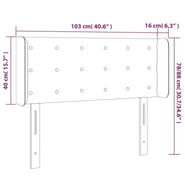 vidaXL Κεφαλάρι με Πτερύγια Γκρι 103x16x78/88cm Συνθετικό Δέρμα 1 τεμ.