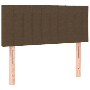 vidaXL Κρεβάτι Boxspring με Στρώμα Σκούρο Καφέ 100x200 εκ. Υφασμάτινο