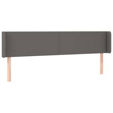 vidaXL Κεφαλάρι Κρεβατιού LED Γκρι 183x16x78/88cm από Συνθετικό Δέρμα 1 τεμ.