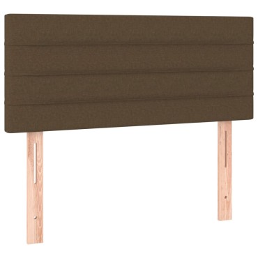 vidaXL Κρεβάτι Boxspring με Στρώμα Σκούρο Καφέ 100x200 εκ. Υφασμάτινο