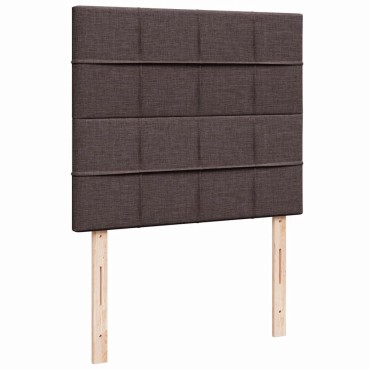 vidaXL Κρεβάτι Boxspring με Στρώμα Σκούρο Καφέ 120x200 εκ. Υφασμάτινο