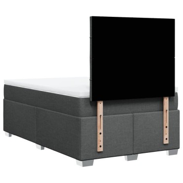 vidaXL Κρεβάτι Boxspring με Στρώμα Σκούρο Γκρι 120x200 εκ. Υφασμάτινο