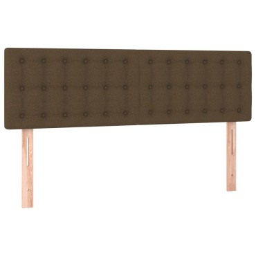 vidaXL Κρεβάτι Boxspring με Στρώμα Σκούρο Καφέ 140x200 εκ Υφασμάτινο