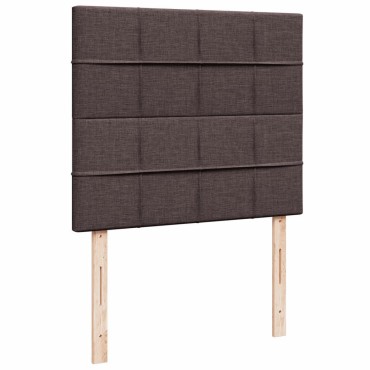 vidaXL Κρεβάτι Boxspring με Στρώμα Σκούρο Καφέ 120x200 εκ. Υφασμάτινο