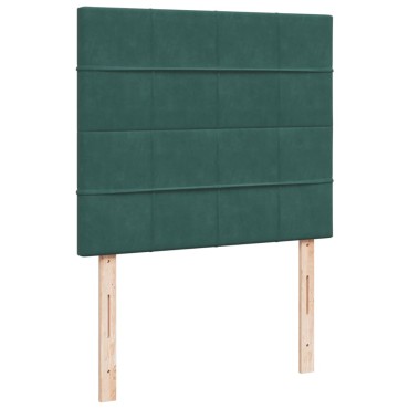 vidaXL Κρεβάτι Boxspring με Στρώμα Σκούρο Πράσινο 120x200εκ. Βελούδινο