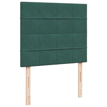 vidaXL Κρεβάτι Boxspring με Στρώμα Σκούρο Πράσινο 120x200εκ. Βελούδινο