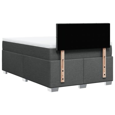 vidaXL Κρεβάτι Boxspring με Στρώμα Σκούρο Γκρι 120x200 εκ. Υφασμάτινο
