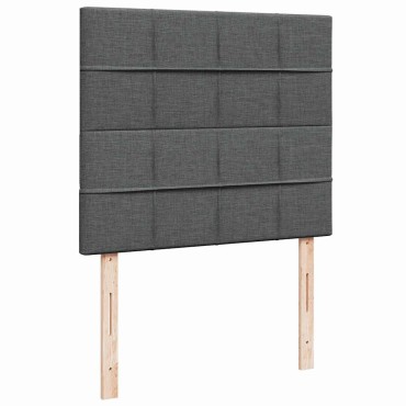 vidaXL Κρεβάτι Boxspring με Στρώμα Σκούρο Γκρι 120x200 εκ. Υφασμάτινο