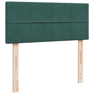 vidaXL Κρεβάτι Boxspring με Στρώμα Σκούρο Πράσινο 120x200εκ. Βελούδινο