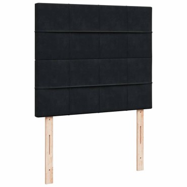 vidaXL Οθωμανικό κρεβάτι με στρώματα Μαύρο 120x200cm Velvet