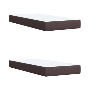 vidaXL Κρεβάτι Boxspring με Στρώμα Σκούρο Καφέ 200x200cm Υφασμάτινο 1 τεμ. - Διπλό