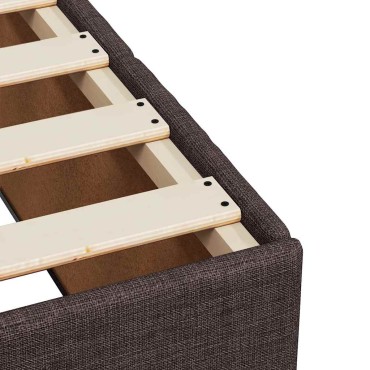vidaXL Κρεβάτι Boxspring με Στρώμα Σκούρο Καφέ 200x200cm Υφασμάτινο 1 τεμ. - Διπλό