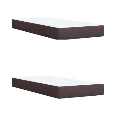 vidaXL Κρεβάτι Boxspring με Στρώμα Σκούρο Καφέ 200x200cm Υφασμάτινο 1 τεμ. - Διπλό
