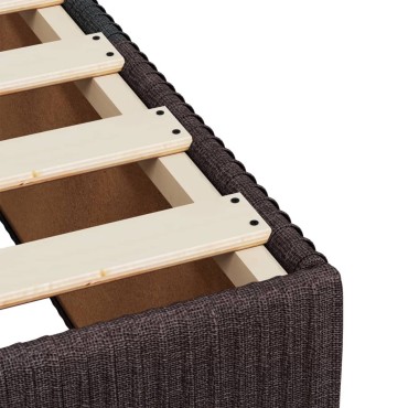 vidaXL Κρεβάτι Boxspring με Στρώμα Σκούρο Καφέ 200x200cm Υφασμάτινο 1 τεμ. - Διπλό