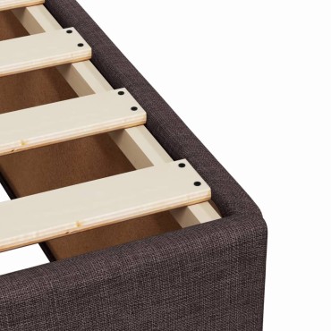 vidaXL Κρεβάτι Boxspring με Στρώμα Σκούρο Καφέ 160x200 εκ Υφασμάτινο